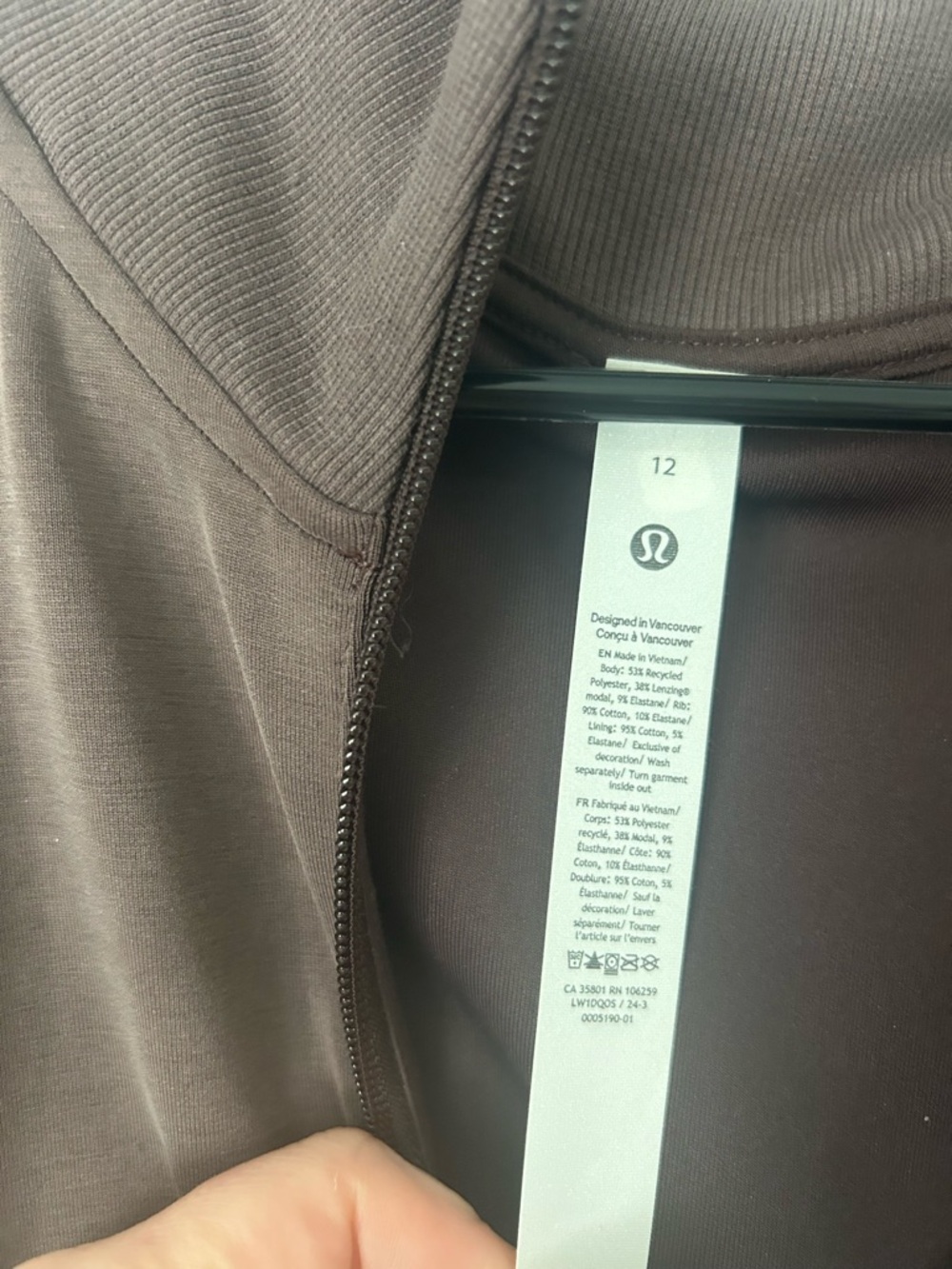 Casual Half-Zip Sweatshirt Dress in Brown - Picture 3 of 8